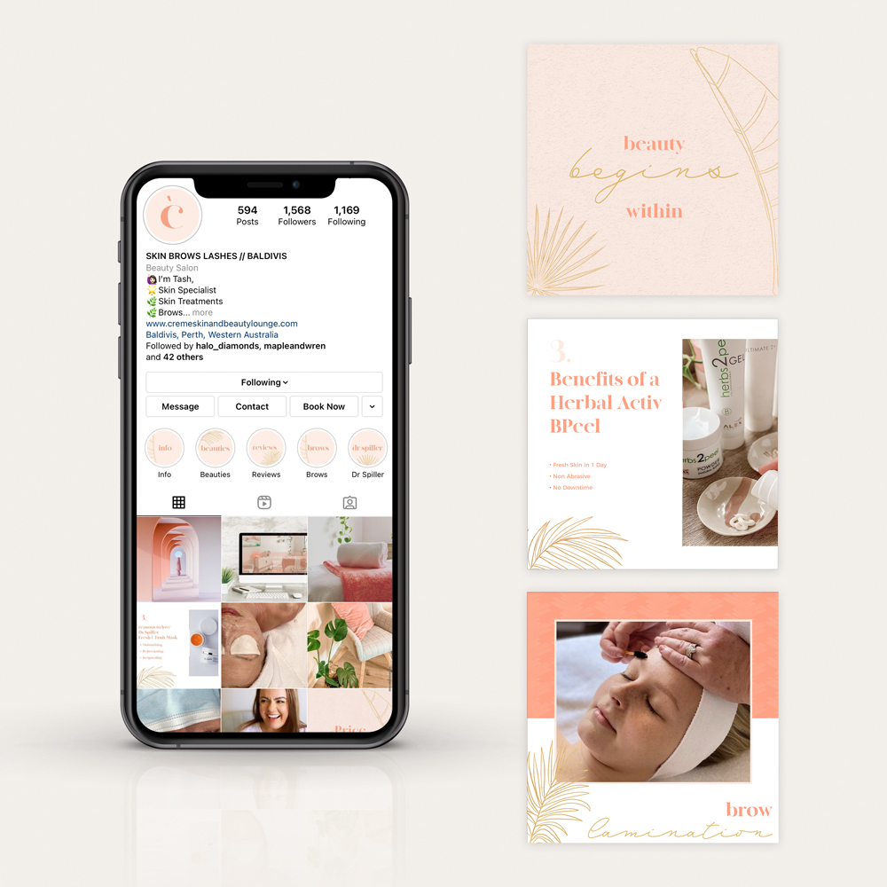 Brand and Social Design for Creme Skin and Beauty Lounge